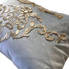 Antique Ottoman Empire Raised Silver Metallic Embroidery (#E111322A&B | 17 1/2 x 24") New Pillows B. Viz Design 