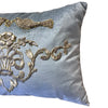 Antique Ottoman Empire Raised Silver Metallic Embroidery (#E111322A&B | 17 1/2 x 24") New Pillows B. Viz Design 