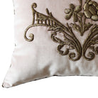 Antique Ottoman Empire Raised Warm Silver Metallic Embroidery (#052222A&B | 19 x 21") Pillow Pair B. Viz Design 