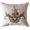 Antique Ottoman Empire Raised Warm Silver Metallic Embroidery (#052222A&B | 19 x 21") Pillow Pair B. Viz Design 