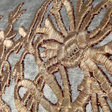Antique Ottoman Empire Raised Warm Silver Metallic Embroidery (E072721A | 13 x 23 1/2