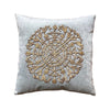 Antique Ottoman Empire Raised Warm Silver Metallic Embroidery (E102922 | 18 1/2 x 18 1/2) B. Viz Design 