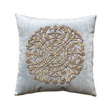 Antique Ottoman Empire Raised Warm Silver Metallic Embroidery (E102922 | 18 1/2 x 18 1/2