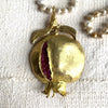 Antiqued Pearl Necklace with Pomegranate Pendant Necklace Tribal Tent 