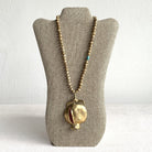Antiqued Pearl Necklace with Pomegranate Pendant Necklace Tribal Tent 