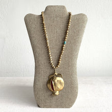 Antiqued Pearl Necklace with Pomegranate Pendant