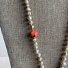 Antiqued Pearl Necklace with Pomegranate Pendant Necklace Tribal Tent 