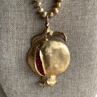 Antiqued Pearl Necklace with Pomegranate Pendant Necklace Tribal Tent 