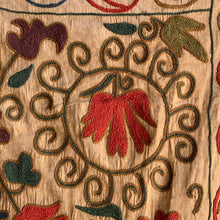 Vintage Indian Floral Embroidered Textile