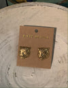 Gold Tiger Studs Earrings Yochi 