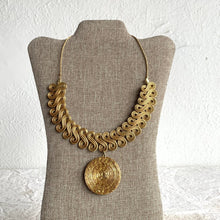 Golden Grass Pendant Necklace