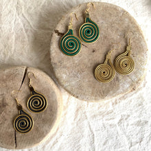 Golden Grass Spiral Earrings