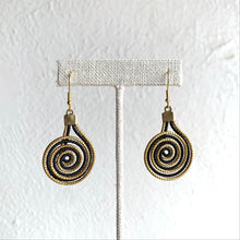 Golden Grass Spiral Earrings