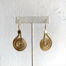 Golden Grass Spiral Earrings