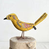 Hand Embroidered Silk Velvet Standing Bird Objet d'Art Anke Drechsel Citrine 
