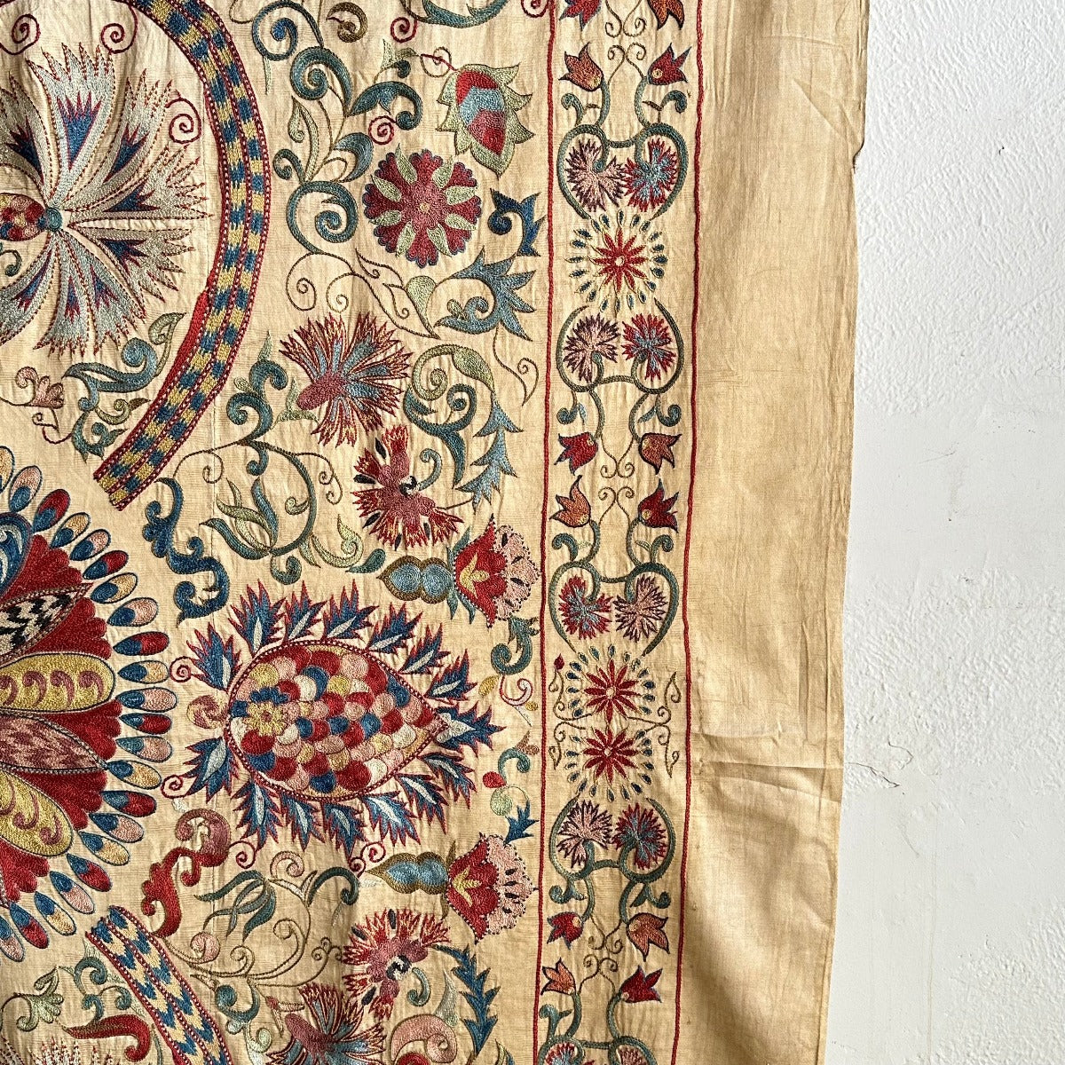 Hand Stitched All Silk Suzani (CSSU241922| 61 x 80 1/2") Suzani Aziz Suzani 