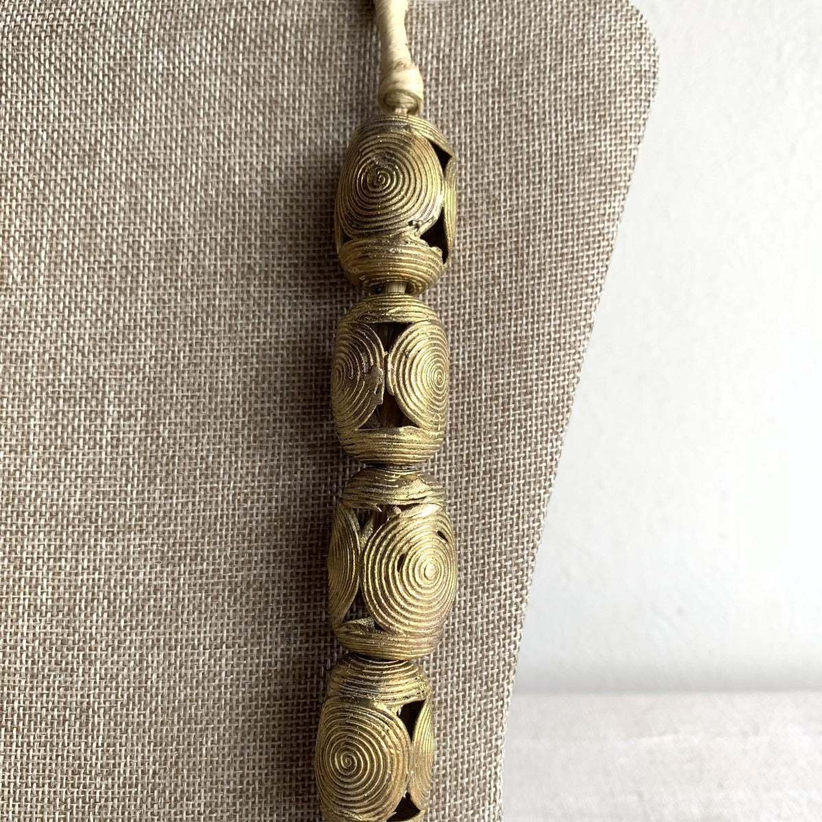 Handmade Ghanaian Brass Beaded Necklace - Large Beads Farafinya African Market Farafinya African Market 