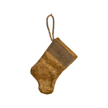 Handmade Mini Stocking from Antique Textiles - Bronze, Gold
