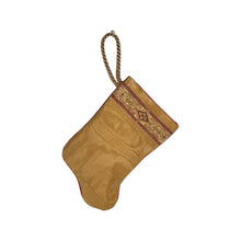 Handmade Mini Stocking from Antique Textiles - Gold Cloth