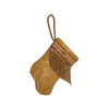 Handmade Mini Stocking from Antique Textiles - Gold Cloth Ornament B. Viz Design D 