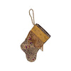 Handmade Mini Stocking from Antique Textiles / Vintage Embroideries Ornament B. Viz Design A 