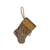 Handmade Mini Stocking from Antique Textiles / Vintage Embroideries Ornament B. Viz Design C 