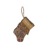 Handmade Mini Stocking from Antique Textiles / Vintage Embroideries Ornament B. Viz Design D 