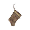Handmade Mini Stocking from Antique Textiles / Vintage Embroideries Ornament B. Viz Design E 