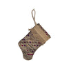 Handmade Mini Stocking from Antique Textiles / Vintage Embroideries Ornament B. Viz Design F 