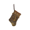 Handmade Mini Stocking from Antique Textiles / Vintage Embroideries Ornament B. Viz Design H 