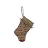 Handmade Mini Stocking from Antique Textiles / Vintage Embroideries Ornament B. Viz Design H 