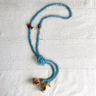 Light Blue Beaded Lariat Necklace with Pomegranate Pendants Necklace Tribal Tent 