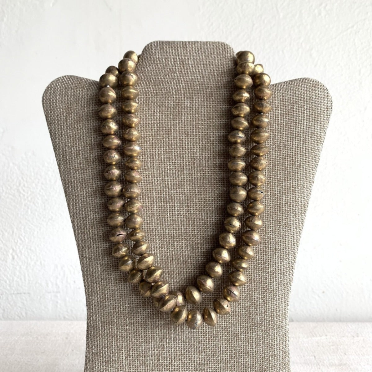 Malian Brass Beaded Necklace - 20" Farafinya African Market Farafinya African Market 