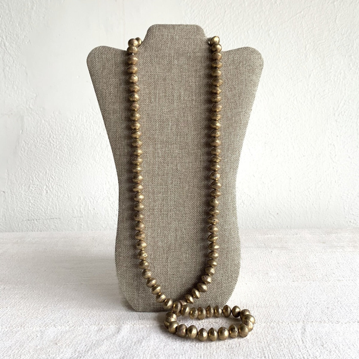 Malian Brass Beaded Necklace - 20" Farafinya African Market Farafinya African Market 