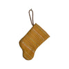 Orange Green and Gold Stripes - Handmade Mini Stocking from Fortuny Fabric - Malmaison Ornament B. Viz Design F 