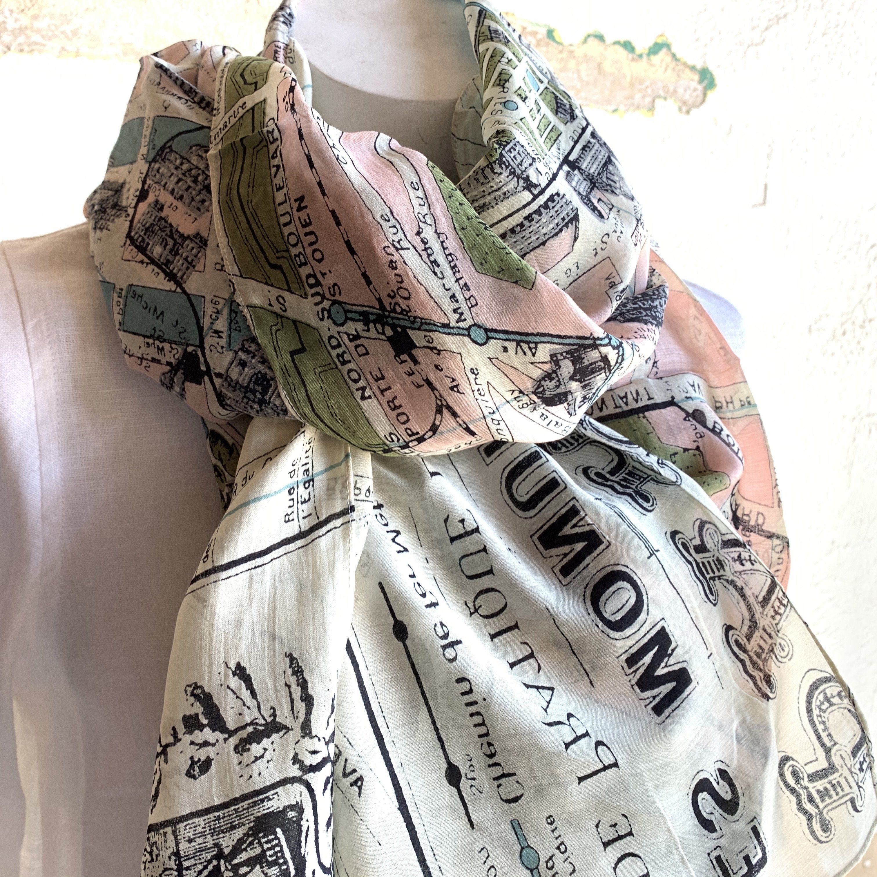 Paris Map Scarf Scarf Two's Company 