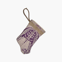 Mini Stocking from Fortuny Fabric - Purple, Amethyst and White, Mazzarino