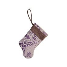 Mini Stocking from Fortuny Fabric - Purple, Amethyst and White, Mazzarino