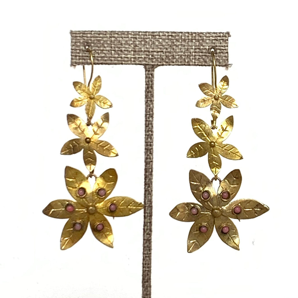 Turkish Brass Flower Earrings B. Viz Design