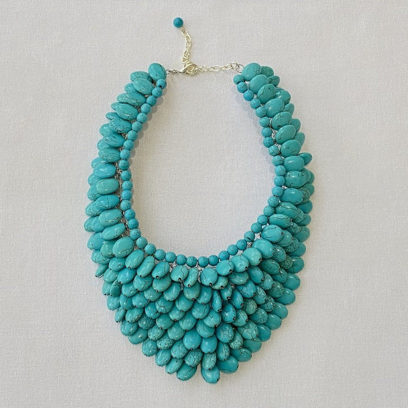 Short Coral & Turquoise Bib Necklace – Art & Soul Gallery and Boutique