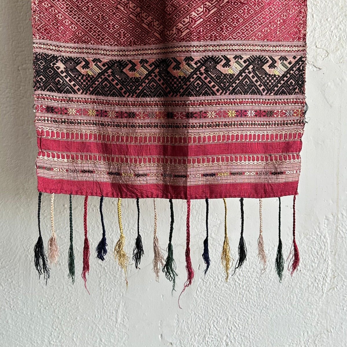 Vintage Hand Woven Laotian Silk Scarf