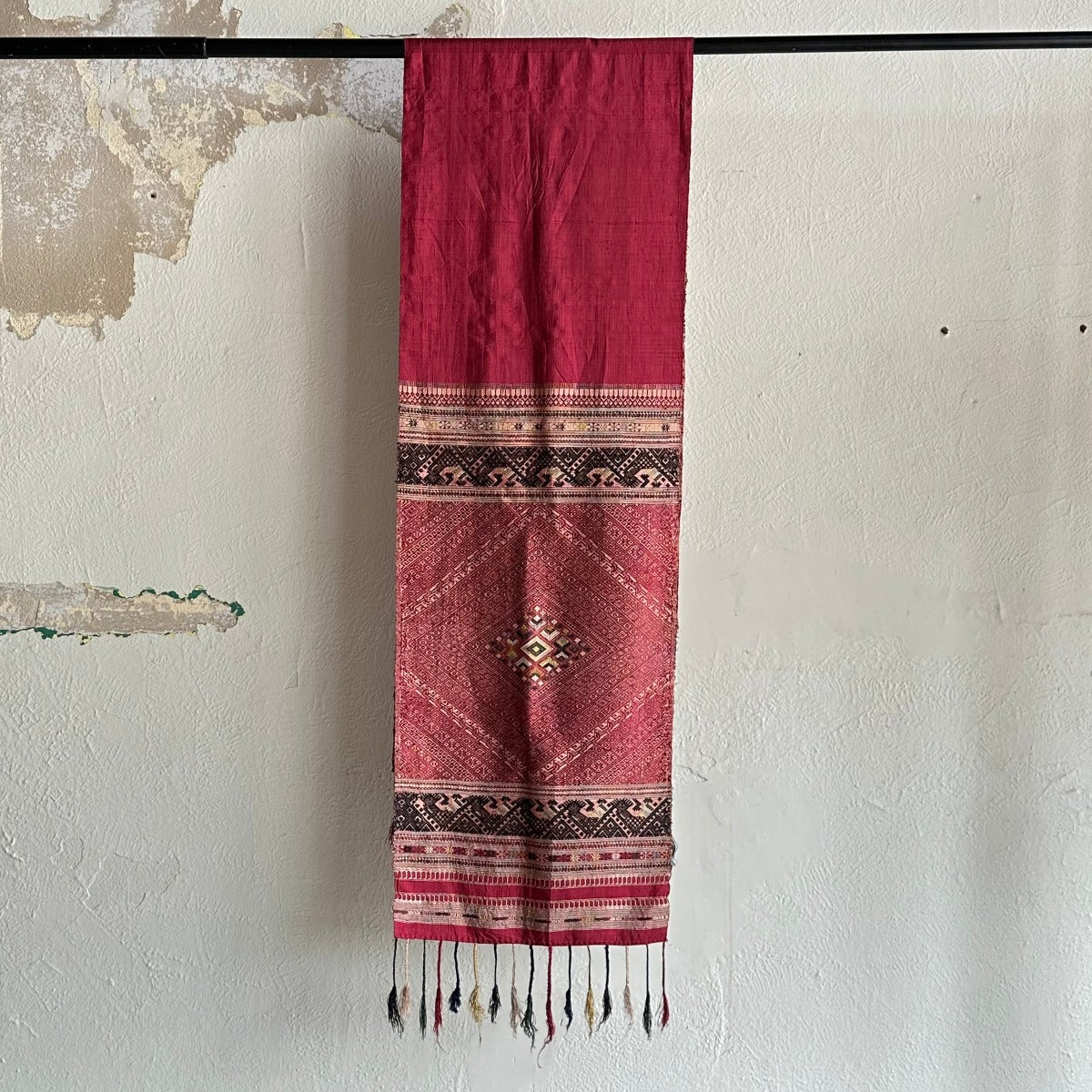 Fringed Logo-Embroidered Silk Scarf