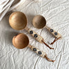 Wood Scoops with Rattan Wrapped Handle | Set of 3 Kitchen Creative Co-OP 