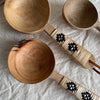 Wood Scoops with Rattan Wrapped Handle | Set of 3 Kitchen Creative Co-OP 